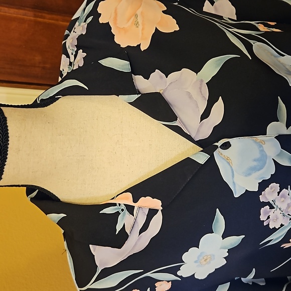 VINTAGE ALFRED DUNNER BLOUSE FLORAL 16 100% POLYESTER FLOWERS PASTEL - Picture 2 of 6